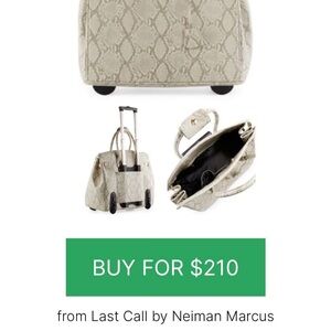 KC Jagger Snake-Embossed Rolling Tote with Top Handles